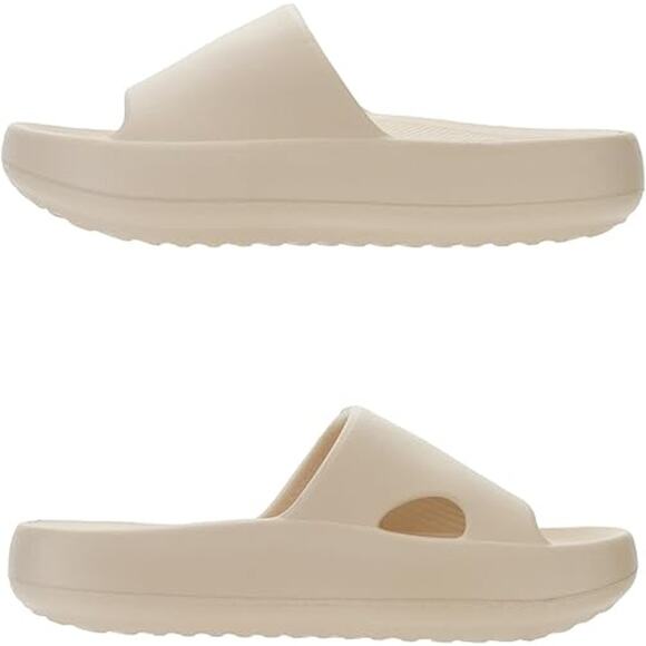 Recovery Slides Thick Sole Cloud Slippers for Women 9–10 / Men 7.5–8.5 Beige - Picture 3 of 9